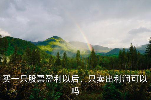 買(mǎi)一只股票盈利以后，只賣(mài)出利潤(rùn)可以嗎