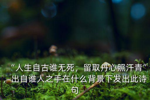 “人生自古誰(shuí)無(wú)死，留取丹心照汗青”，出自誰(shuí)人之手在什么背景下發(fā)出此詩(shī)句