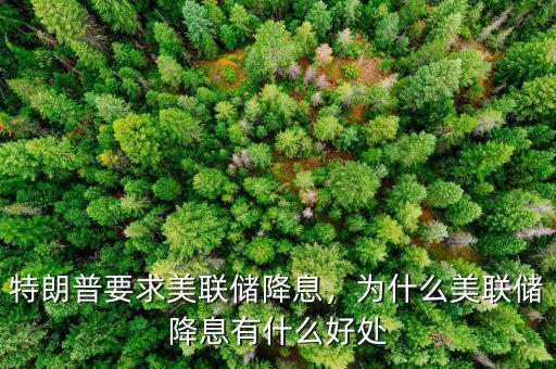 特朗普要求美聯(lián)儲降息，為什么美聯(lián)儲降息有什么好處