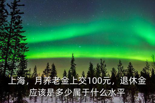 上海，月養(yǎng)老金上交100元，退休金應(yīng)該是多少屬于什么水平