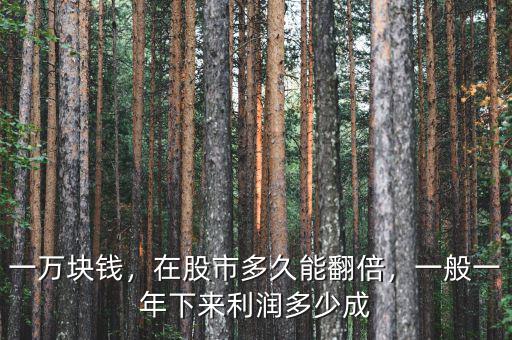 一萬塊錢，在股市多久能翻倍，一般一年下來利潤(rùn)多少成