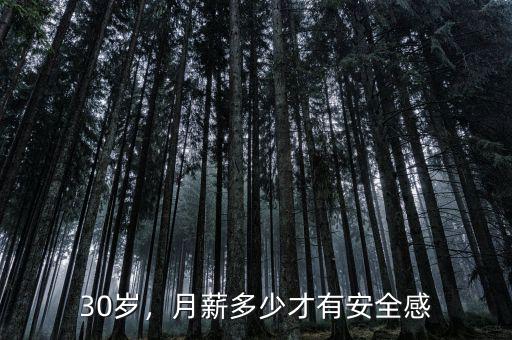 30歲，月薪多少才有安全感