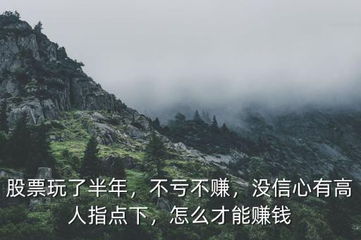 股票玩了半年，不虧不賺，沒信心有高人指點(diǎn)下，怎么才能賺錢