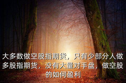 大多數做空股指期貨，只有少部分人做多股指期貨，沒有大量對手盤，做空股的如何盈利