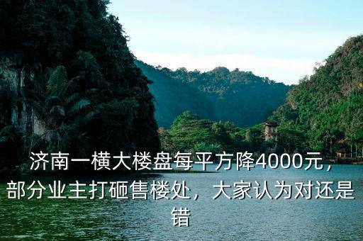 濟(jì)南一橫大樓盤每平方降4000元，部分業(yè)主打砸售樓處，大家認(rèn)為對(duì)還是錯(cuò)