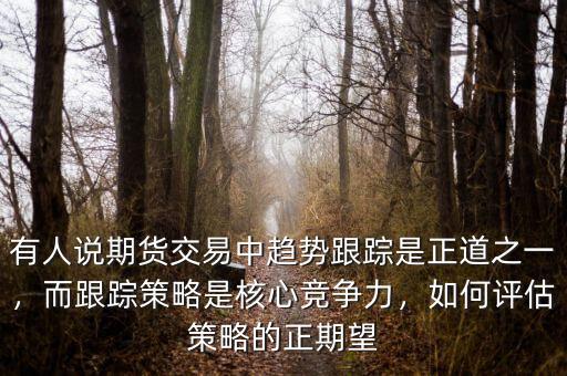 有人說期貨交易中趨勢跟蹤是正道之一，而跟蹤策略是核心競爭力，如何評估策略的正期望