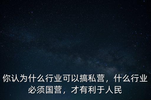 你認(rèn)為什么行業(yè)可以搞私營(yíng)，什么行業(yè)必須國(guó)營(yíng)，才有利于人民