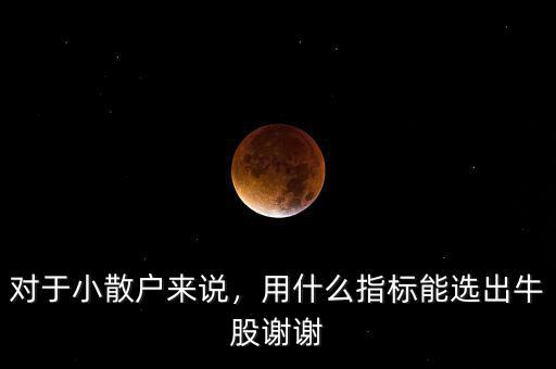 對(duì)于小散戶來說，用什么指標(biāo)能選出牛股謝謝