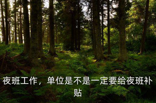 夜班工作，單位是不是一定要給夜班補(bǔ)貼