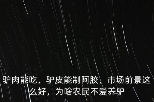 驢肉能吃，驢皮能制阿膠，市場前景這么好，為啥農(nóng)民不愛養(yǎng)驢