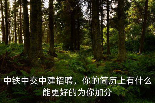 中鐵中交中建招聘，你的簡歷上有什么能更好的為你加分