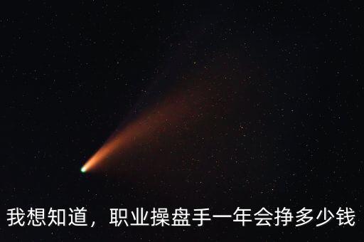 我想知道，職業(yè)操盤(pán)手一年會(huì)掙多少錢(qián)
