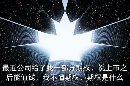 最近公司給了我一部分期權(quán)，說上市之后能值錢，我不懂期權(quán)，期權(quán)是什么