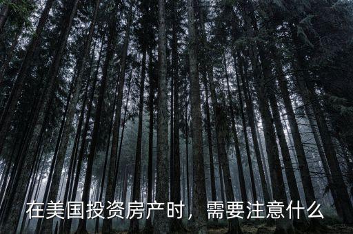 在美國投資房產(chǎn)時，需要注意什么