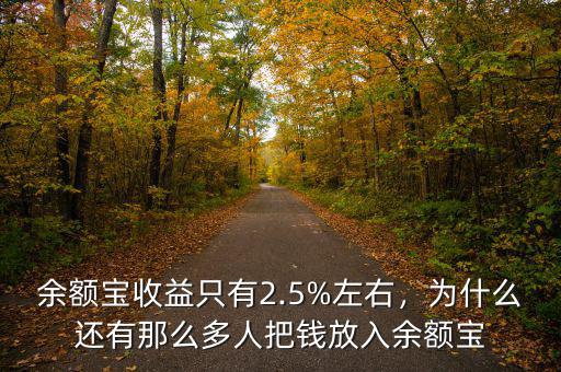 余額寶收益只有2.5%左右，為什么還有那么多人把錢放入余額寶