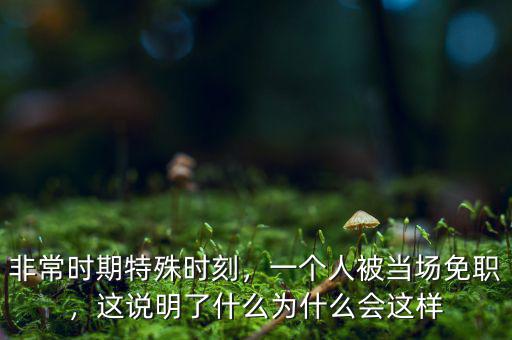 非常時期特殊時刻，一個人被當場免職，這說明了什么為什么會這樣
