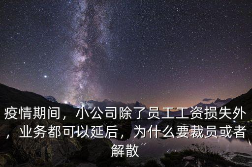 疫情期間，小公司除了員工工資損失外，業(yè)務都可以延后，為什么要裁員或者解散