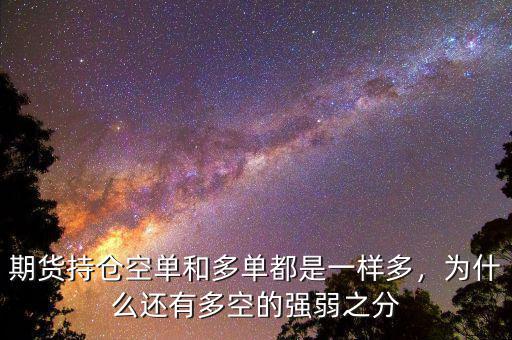 期貨持倉(cāng)空單和多單都是一樣多，為什么還有多空的強(qiáng)弱之分