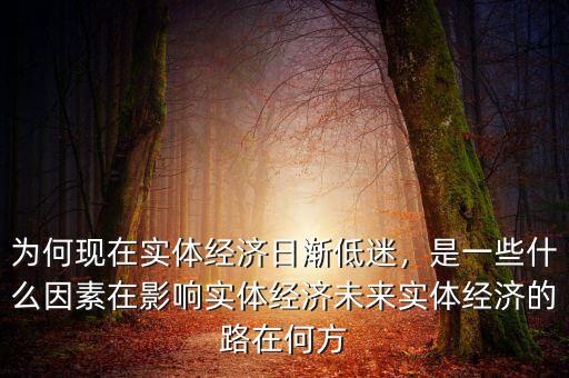 為何現在實體經濟日漸低迷，是一些什么因素在影響實體經濟未來實體經濟的路在何方