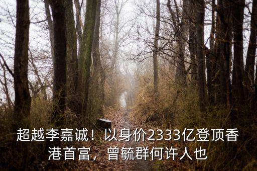 超越李嘉誠！以身價2333億登頂香港首富，曾毓群何許人也