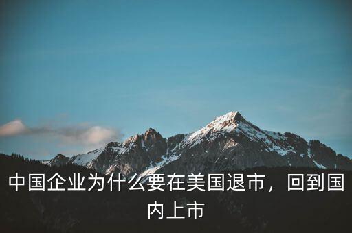中國企業(yè)為什么要在美國退市，回到國內(nèi)上市