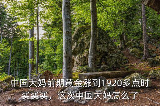 中國(guó)大媽前期黃金漲到1920多點(diǎn)時(shí)買買買，這次中國(guó)大媽怎么了