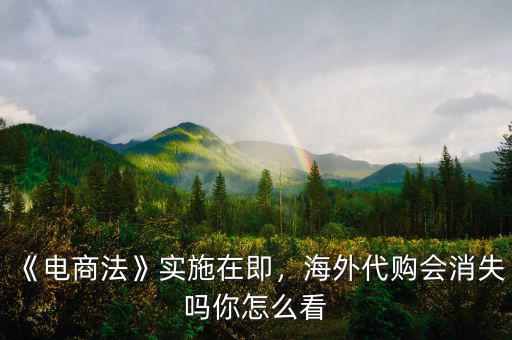 《電商法》實施在即，海外代購會消失嗎你怎么看