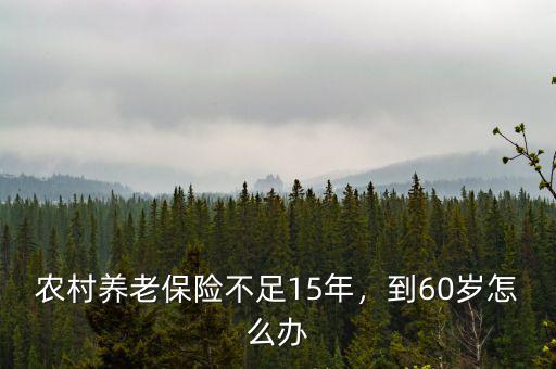 農(nóng)村養(yǎng)老保險(xiǎn)不足15年，到60歲怎么辦