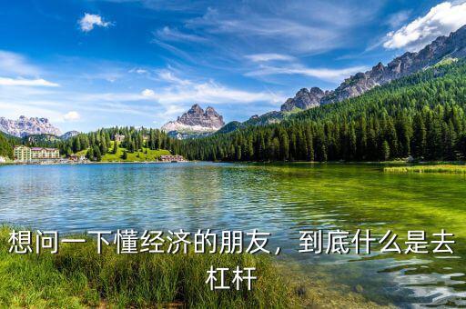 想問一下懂經(jīng)濟(jì)的朋友，到底什么是去杠桿