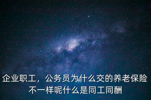 企業(yè)職工，公務(wù)員為什么交的養(yǎng)老保險不一樣呢什么是同工同酬