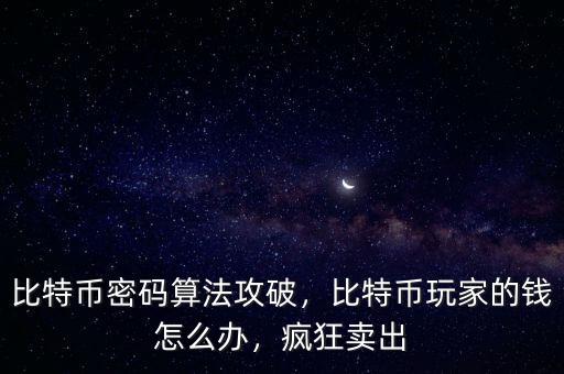 比特幣密碼算法攻破，比特幣玩家的錢怎么辦，瘋狂賣出