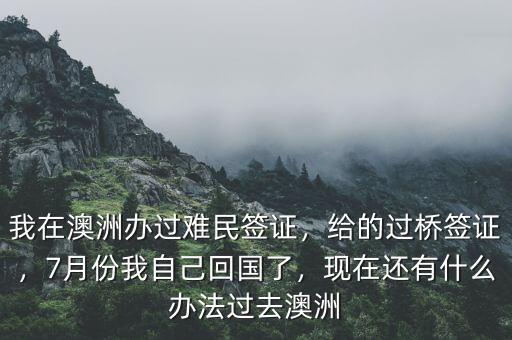 我在澳洲辦過難民簽證，給的過橋簽證，7月份我自己回國了，現(xiàn)在還有什么辦法過去澳洲
