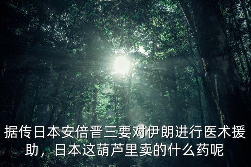 據(jù)傳日本安倍晉三要對伊朗進(jìn)行醫(yī)術(shù)援助，日本這葫蘆里賣的什么藥呢