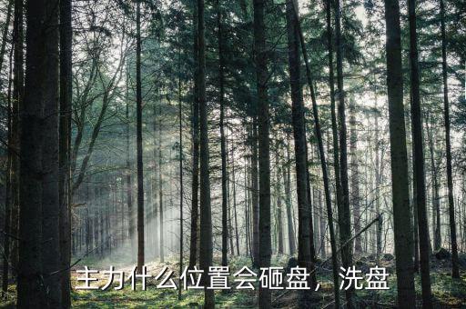主力什么位置會砸盤，洗盤