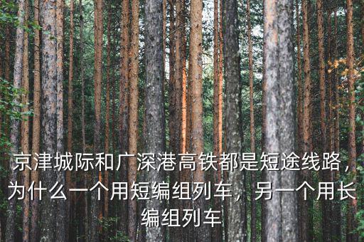 京津城際和廣深港高鐵都是短途線路，為什么一個(gè)用短編組列車，另一個(gè)用長編組列車