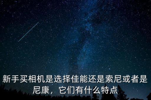 新手買相機是選擇佳能還是索尼或者是尼康，它們有什么特點