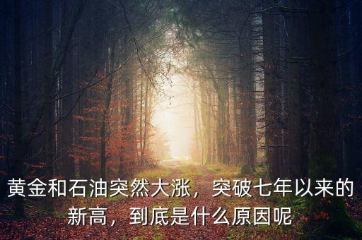 黃金和石油突然大漲，突破七年以來的新高，到底是什么原因呢