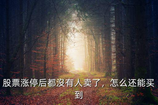 股票漲停后都沒有人賣了，怎么還能買到