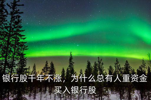 銀行股千年不漲，為什么總有人重資金買入銀行股