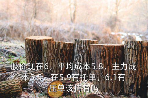 股價(jià)現(xiàn)在6，平均成本5.8，主力成本5.5，在5.9有托單，6.1有壓單該持有嗎