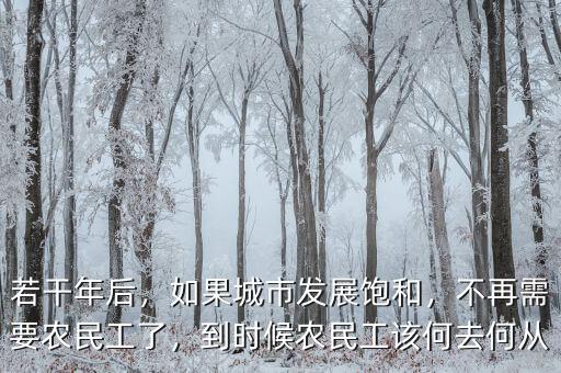 若干年后，如果城市發(fā)展飽和，不再需要農(nóng)民工了，到時候農(nóng)民工該何去何從