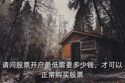 請問股票開戶最低需要多少錢，才可以正常購買股票