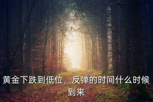 黃金下跌到低位，反彈的時間什么時候到來