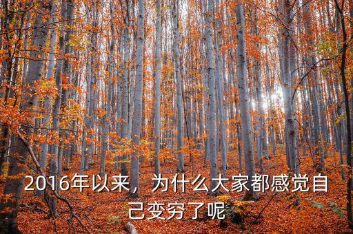 2016年以來，為什么大家都感覺自己變窮了呢