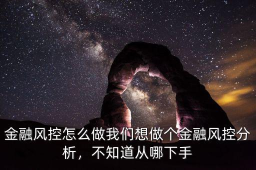 金融風控怎么做我們想做個金融風控分析，不知道從哪下手