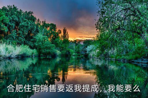 合肥住宅銷售要返我提成，我能要么