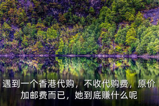遇到一個(gè)香港代購(gòu)，不收代購(gòu)費(fèi)，原價(jià)加郵費(fèi)而已，她到底賺什么呢