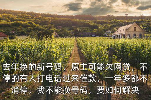 去年換的新號碼，原主可能欠網(wǎng)貸，不停的有人打電話過來催款，一年多都不消停，我不能換號碼，要如何解決
