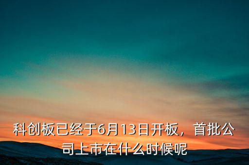 科創(chuàng)板已經(jīng)于6月13日開板，首批公司上市在什么時(shí)候呢