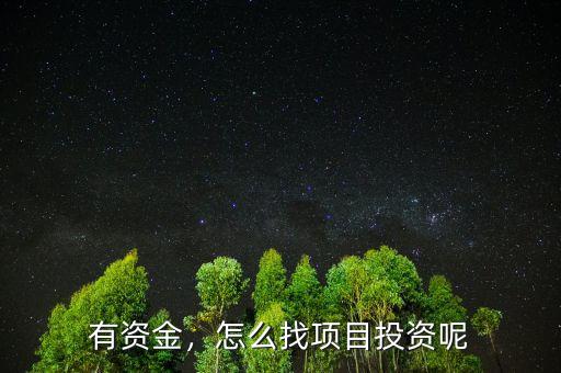 有資金，怎么找項目投資呢